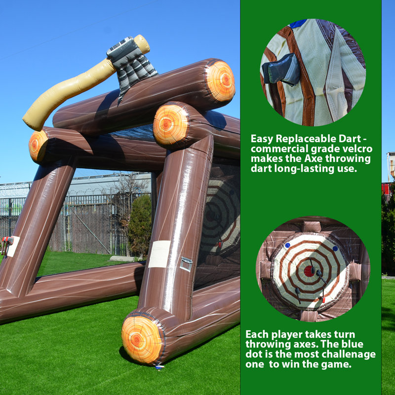 XJUMP Axe Throwing Target Game Inflatable (with Blower And Foam Axes